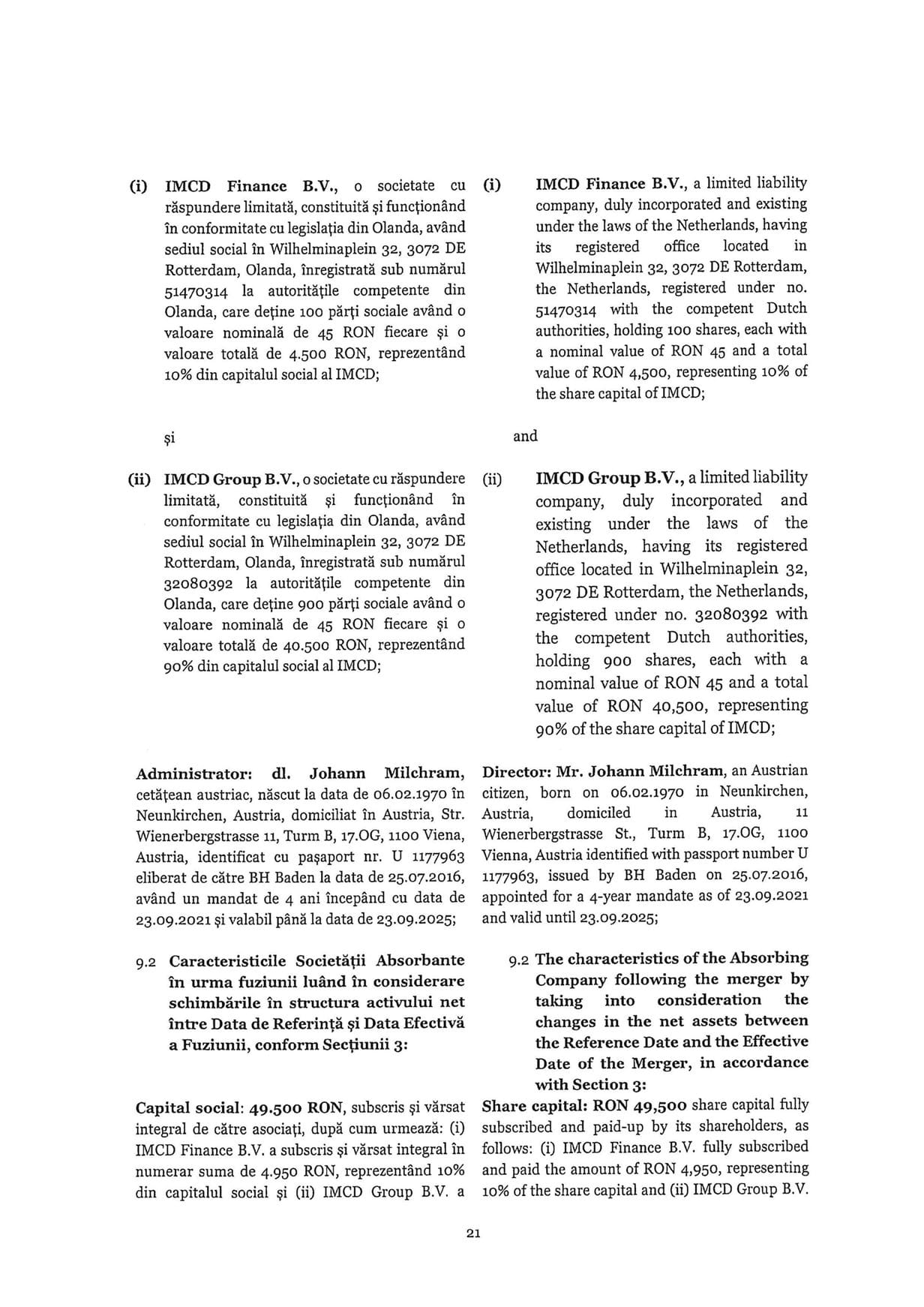 ROIMCDPolychem Merger Project202207 2Page21 | IMCD